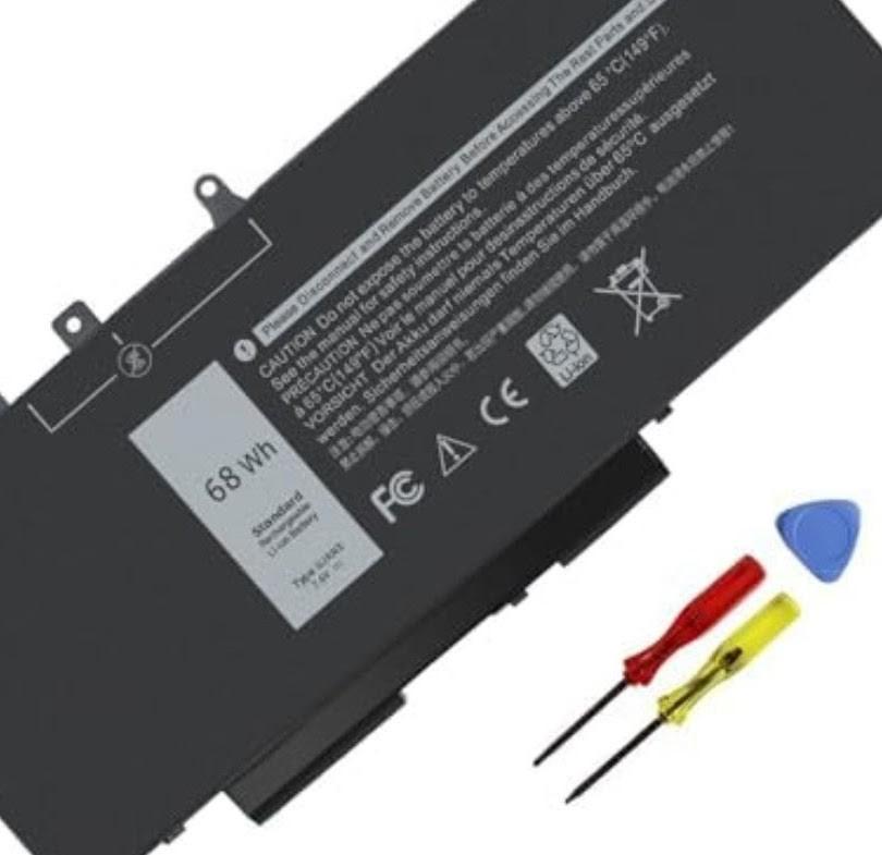 GJKNX 7.6V 68WH Battery Replacement for Dell Latitude 5480 5580 5490 5491 5580 5590 5591 5280 5288 5488 5491 5495 E5480 E5580 E5490 E5590 Precision 3520 3530 Series GD1JP 0GD1JP DY9NT 5YHR4 451-BBZG