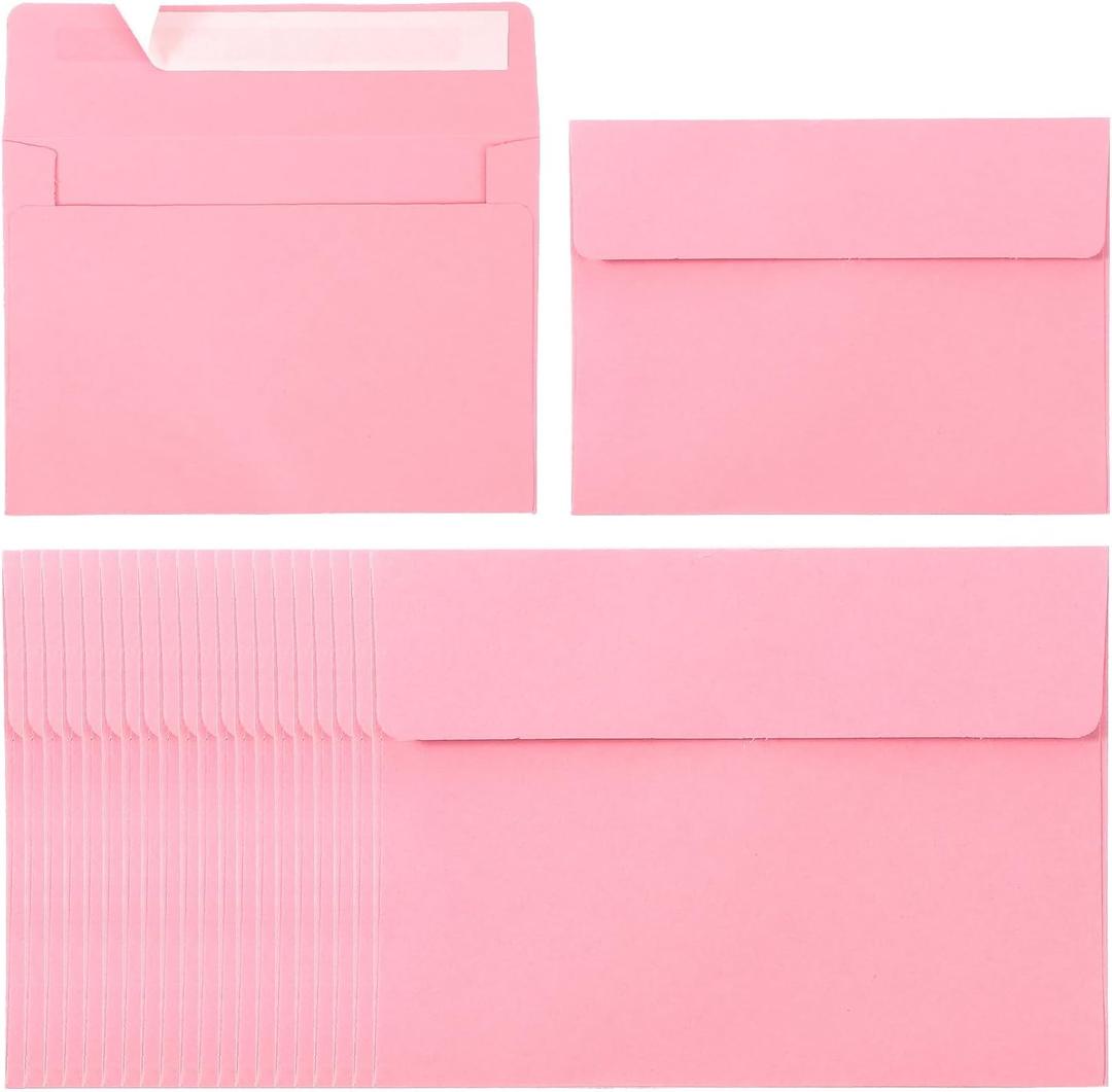 PATIKIL 60Pack A2 Envelopes, Self Seal Rose Invitation Envelopes 4-3 8 x 5-3 4 for Postcard Wedding Greeting Cards Photos Announcement Mailing, 4-3/8" x 5-3/4" Size