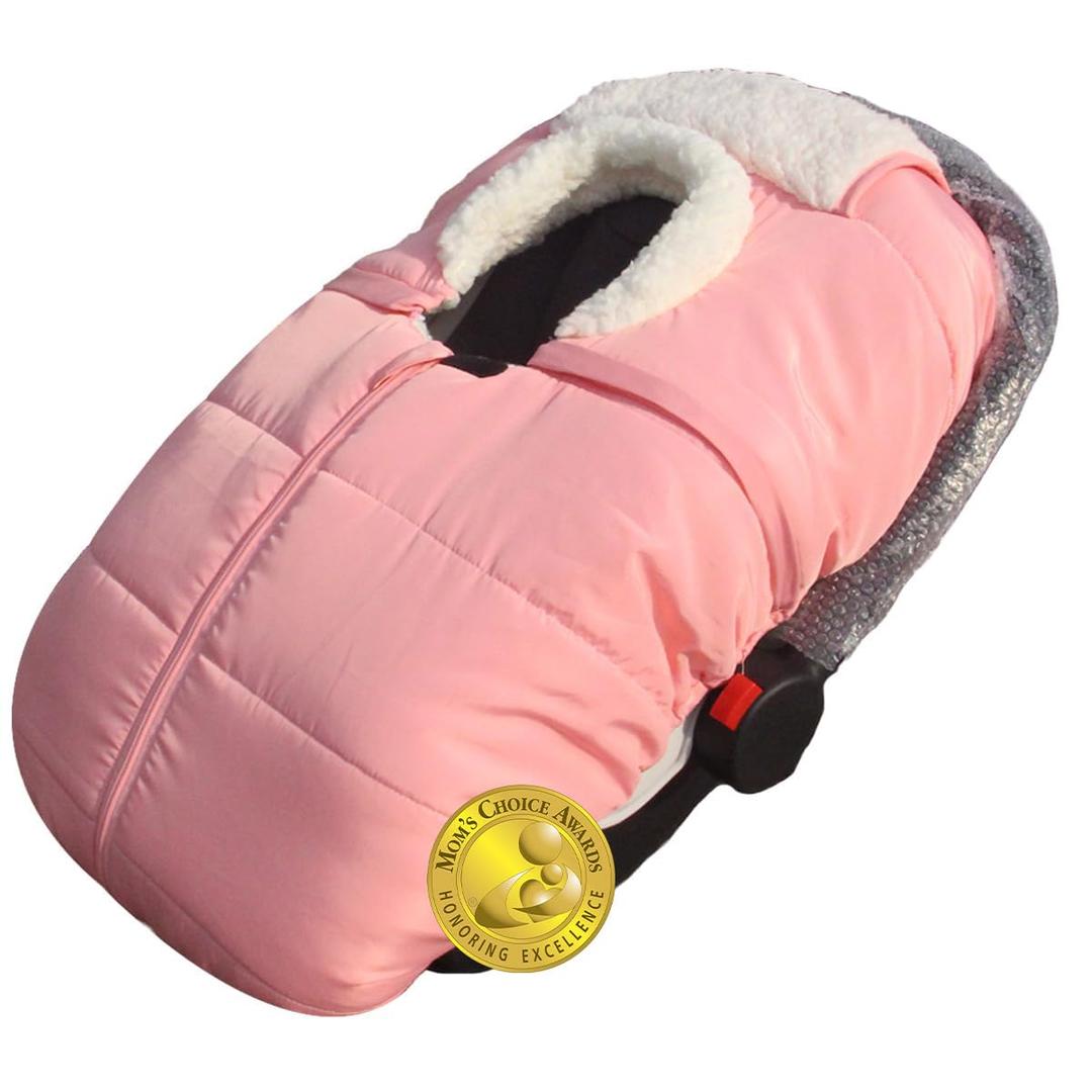Mom's Choice Awards Winner-TSAYAWA Winter Baby Car Seat Cover -Keep Babies Warm Carseat Bunting Bag/Blanket for Newborn & Infant - Cold Weather Insulated Windproof Carrier Canopy for Travel (Pink)