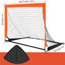 2 Pack 4 x 3 Size Portable Kid Soccer Goals for Backyard, Indoor and Outdoor Pop Up Soccer Goals, Orange, Theresduet