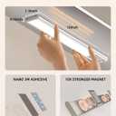 EZVALO 10inch Under Cabinet Lighting, 2500mAh Rechargeable Motion Sensor Lights Indoor with 3 Color Temps, 2 Pack Magnetic Closet Light, 80 LED Dimmable Under Counter Lights for Kitchen, Shelf, Stair (Silver)