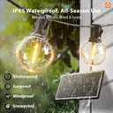 addlon 25FT Solar Powered Outdoor String Lights Waterproof with Remote, G40 Solar Powered String Lights with 13 LED Shatterproof Bulbs, 3 Light Modes, Dimmable Solar Lights for Outside Bistro Cafe