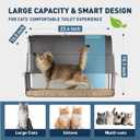 Stainless Steel Cat Litter Box - Gray High-Sided Enclosed Design, Anti-Leak, Reduces-Odors, Non-Sticky, Easy to Clean, Metal Cat Litter Box, High Side Includes Scoop and Steps, Large Capacity Kitty