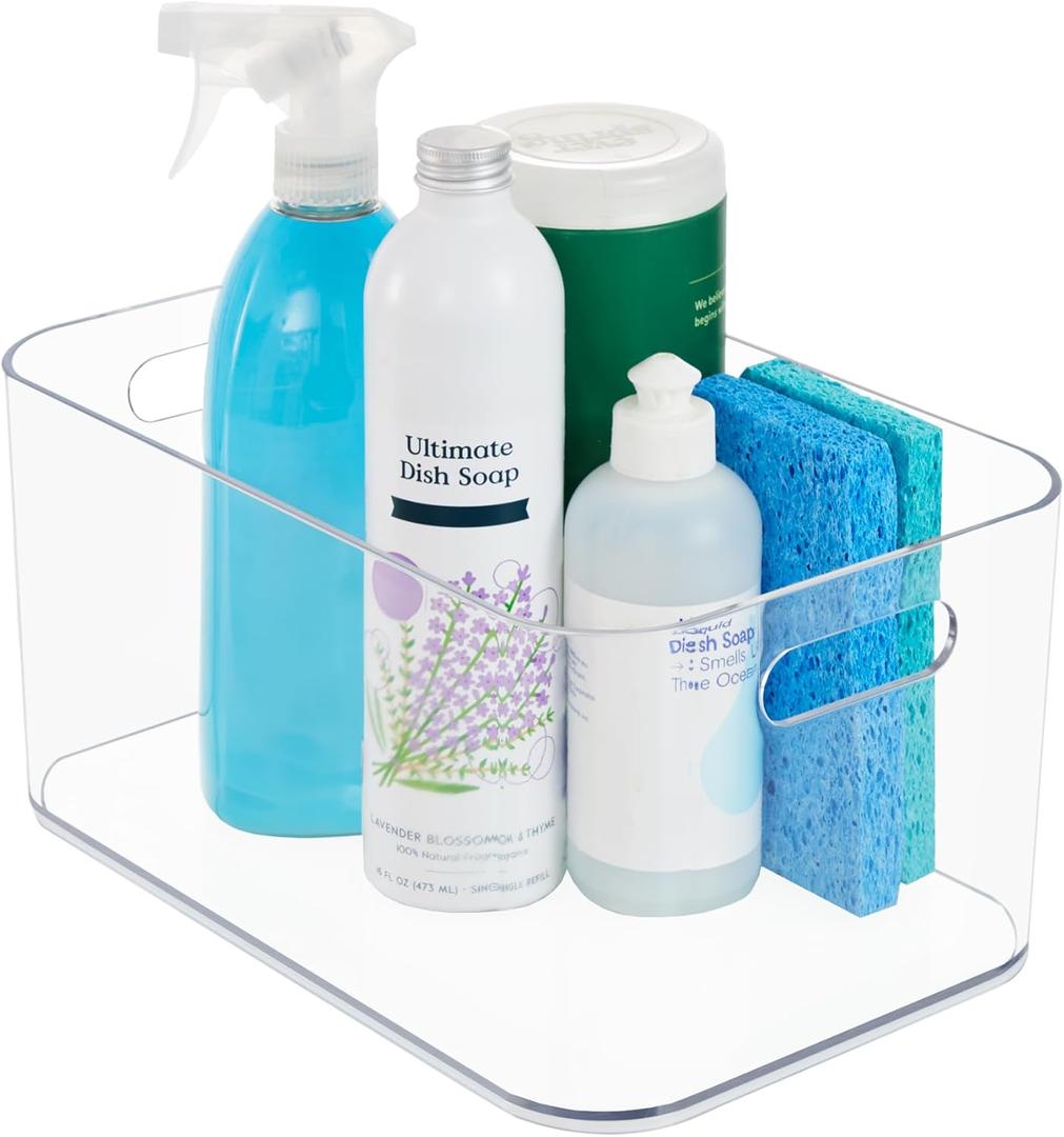 STORi Bliss XL Clear Plastic Storage Bin, Pantry Organizers & Storage Containers, Home Organization Must Haves for Kitchen, Laundry Room, Office, Closet, 12 x 8 Made in USA