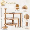 GEHE 3 Tier Round Cupcake Stand, 360 Rotatable Acacia Wood Cake Stand Cupcake Tower, Rustic Wooden Tiered Dessert Table Display Set, Tiered Tray Stands for Birthday, Wedding Party (12-10-8 IN)