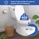 Elongated Toilet Seat, 18.5 Soft/Slow Close Oval (Oblong) Toilet Seat for Elongated Toilets, No-Slam Quiet-Close Lid, Easy-to-Install & Clean, Durable Never-Loosen White Plastic Seat