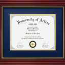 CORE ART Diploma Frame Display 11x14 Documents with Mat or 15x18 Pictures without Mat, Real Wood Wall Frame with Tempered Glass(Cherry Red) (15x18 for 11x14, Cherry Red - Navy)