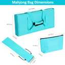 American Mahjong Game Set, 166 Light Green Tiles, 4 All-in-One Transparent Racks/Pushers, Complete Mahjong Tile Set, Light Blue Carrying Bag