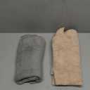 BEoffer 2 Pack Microfiber Hair Towel - 41 x 24 inches Super Soft, Absorbent, Fast Drying Without Frizz Hair Towel Wrap for Women Long, Thick, Curly Hair - Hair Turbans with Elastic Strap (Gray Camel)