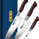 HOSHANHO 3-Piece Kitchen Knife Set, Ultra Sharp Chef/Santoku/Paring Knives,Professional High Carbon Steel Knives with Ergonomic Handle, Ideal Cooking Gift Set