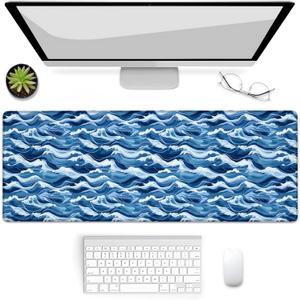 Gaming Mouse Pad, Nautical Ocean Wave Mouse Pad, Desk Mat, Non-Slip Rubber Base MousePads for Computers Laptop Office School Home Accessories Decor 31.5" x 11.8" (Color96)