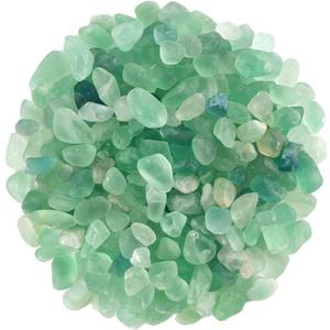 WAYBER 1 Lb/460g Natural Green Quartz Crystal Stones Irregular Aquarium Pebbles Rock Sands for Turtle Tank/Succulent Plants/Vase Decoration (Fill 1 Cup)