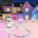 Permanent Outdoor Lights for House, 300ft RGB+IC Smart LED Eaves Lights, IP67 Waterproof Outdoor Lighting with App/Remote Control for Christmas, New Year, Halloween, Holiday, Party, Daily