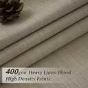 Taupe Pleated Linen Blackout Sliding Doors Curtains 4 Panels Set 84 Inches Long, Memory Trained Pinch Pleat Insulated Noise Reducing Rustic Curtain 84 Inch Length Dining Room Darkening Windows Drapes, 40"W x 84"L