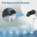 Universal Tub Spout for 1/2" Copper Pipe, 1/2" IPS and 3/4" IPS, Bathtub Faucet with Diverter and Adapter and Hex Wrench (Matte Black)