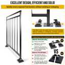 4pcs Post 1" Aluminum Deck Post Base Cover, Post Skirt, Handrail, Stair, Porch, Deck Railing Base Brackets Covers (Black)