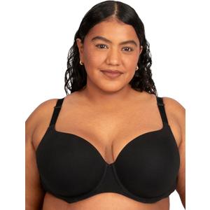 Fruit of the Loom Women's Fit for Me Collection: Plus Size Cotton T-Shirt Bra-Comfort & Style for Every Body (36DDD, Black Hue)