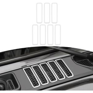 RT-TCZ for Jeep JL Hood Vents Cover Trim for Jeep Wrangler JL JLU 2018-Present for Gladiator JT 2020-Present White Exterior Accessories 7pcs