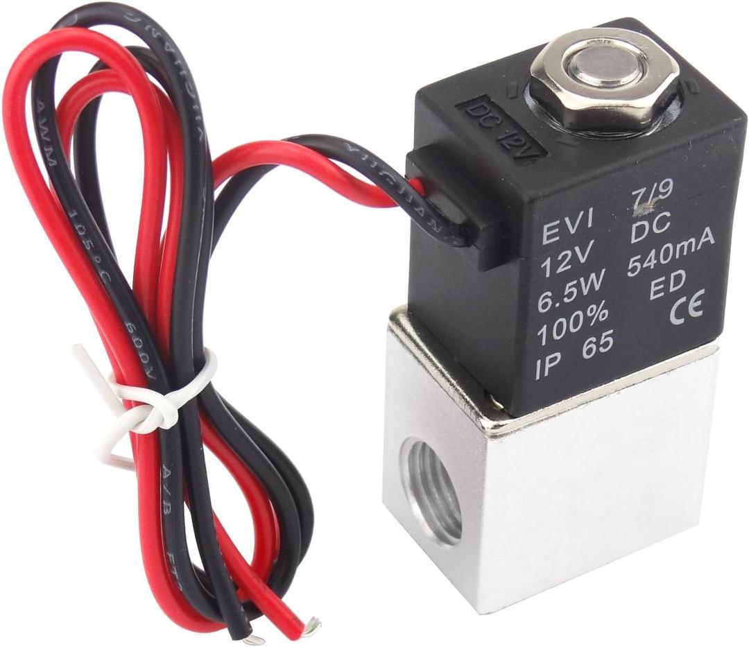 1/4inch DC 12V 2 Way Normally Closed Electric Solenoid Air Valve, Stainless Steel