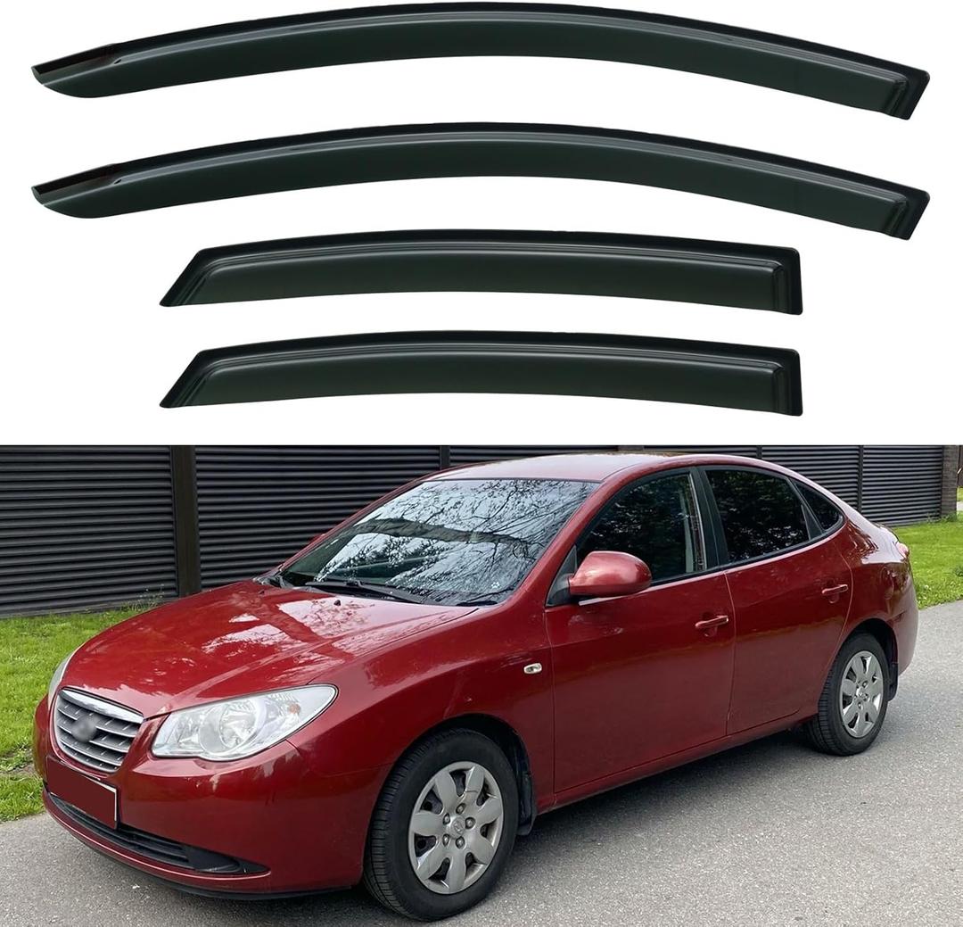 Window Visors Rain Guards for 2007 2008 2009 2010 Hyundai Elantra | Out-Channel Window Vent Wind Deflectors Visors Shades Protectors for 07 08 09 10 Hyundai Elantra
