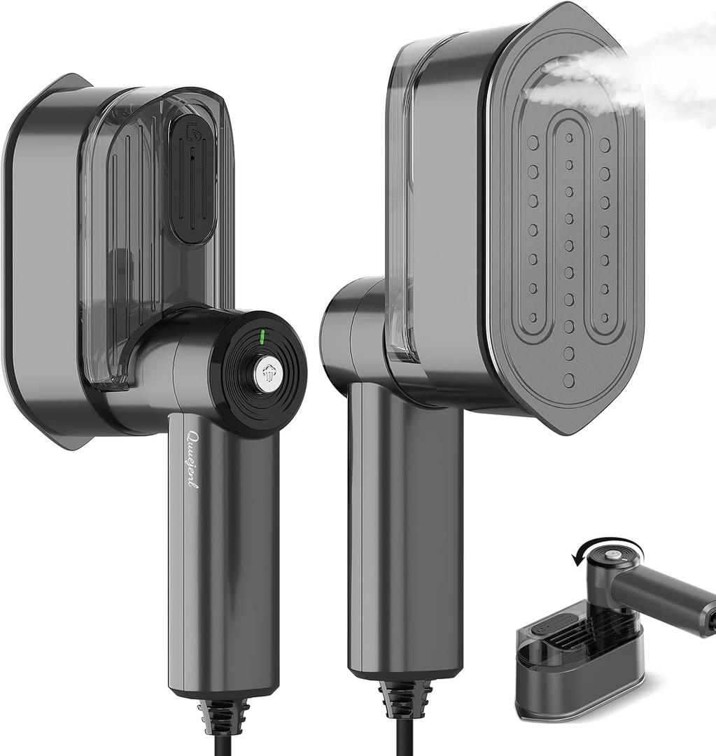 Travel Steamer for Clothes Small Iron - 1000W Portable Steamer & Mini Iron,10s Fast Heat, Handheld Mini Steamer with 8FT Cord, Foldable Handle, Travel, College Dorm & Home Essentials (Grey)