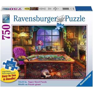 Ravensburger Cozy Series: Puzzler's Place | 750 Piece Large Format Jigsaw Puzzle | Unique, Interlocking Pieces | Softclick Technology Ideal Gift for Kids & Adults