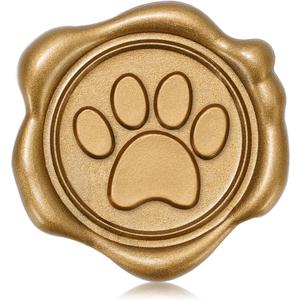 Whaline 50Pcs Dog Paw Wax Seal Stickers Pet Paw Envelope Seal Sticker Gold 3D Self-Adhesive Embossed Stickers for DIY Greeting Invitation Cards Snail Mails Wine Packages Gift Decor