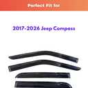 KPY Rain Guards Fit for 2017-2026 Jeep Compass, Out-Channel Window Visors Vent Wind Deflectors 4PC, Car Accessories for 17-26 Compass
