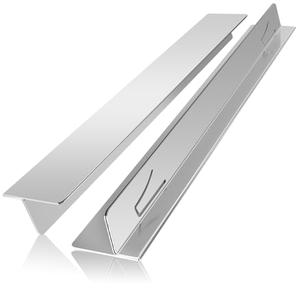 Stove Gap Covers Stainless Steel Stove Gap Filler,13.8'' to 27.5'' Adjustable Length (2PCS),Oven Stove Side Gap Guards Between Stove top and Counter for Kitchen,Range Trim Kit,Heat Resistant,Silver