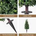 2FT Artificial Boxwood Topiary Trees with Ground Spike, 2 Pack Faux Boxwood Topiaries Cone Bushes Trees UV Resistant Artificial Shrubs for Indoor Outdoor Front Porch Garden
