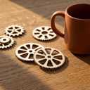 Abaodam 50 Pcs Wooden Gears, Unfinished Wood Cogs for Crafts, Assorted Mixed Sizes Natural Wheels for DIY Steampunk Art Projects and Home Decor
