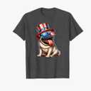 Pug Dog Lover US Flag 4th Of July Patriotic T-Shirt, 2XL