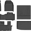 ANBINGOFloor Mats & Cargo Liner & SeatBack Fit for Honda Pilot 2009-2015 Full Set Waterproof Car Mats All Weather Guard TPE Pilot Mats Set Black