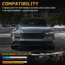 Headlight Assembly Compatible With Honda Accord 2023 2024 2025 OE LED Headlight Headlamp Left Driver Side Lamp.