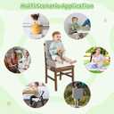 Booster Seat for Kitchen Chair, Toddler Booster Seat for Dining Table with Backrest & Safety Buckles, Non-Slip Portable Dining Seat, High Chair Alternative for Home & Travel