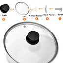 Tempered Glass Lid for Instant Pot 3 Quart - 7.6-Inch Pressure Cooker Accessories,Replacement Parts with Silicone Top Knob & Steam Vent - Heat-Resistant, Dishwasher Safe