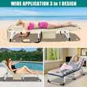 DoCred Heavy Duty XXL Tanning Chair with Face Hole&Mat, Oversized 5-Position Folding Chaise Lounge Chairs for Outside, Portable Beach Lounge Chair for Outdoor Sunbathing Beach Pool Lawn Camping