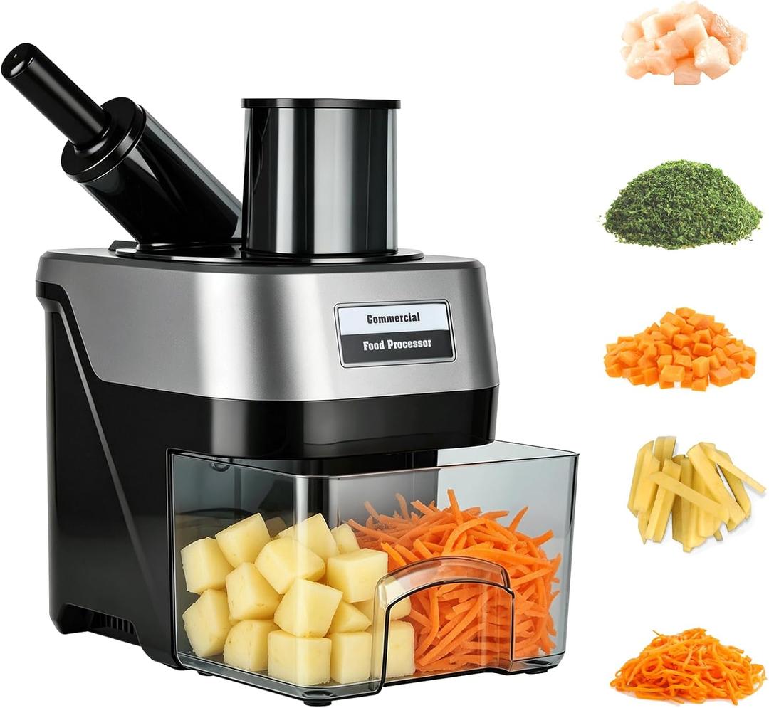 5-In-1 Vegetable Chopper Electric,Stainless Steel Chopper With Slice Strips