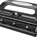 Amazon Basics Semi-Adjustable 3-Hole Punch, 30 Sheet Capacity, Black