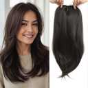 Molefi Hair Topper,18 Inch Long Layered Toppers for Women with Thinning Hair,Add Volume Synthetic Wiglets Pieces For Women 6.5"6.5" Large Base for Daily Use(Black brown)