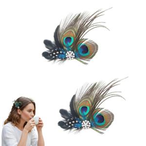 Hair Clip, Peacock Decoration 2pcs Peacock Hair Clip Carnival Party Hairpin Wedding Dance Party Accessory, Charming Headpiece Accessories for Women, Weddings, Parties