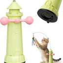 Interactive Cat Toys for Indoor Cats,Indoor Cat Suction Cup Toy, Enhanced Suction Cup Cats Wand Toy,2 Play Modes Keep Cats Happy and Entertained,Activated Self-Play Enrichment Toy for Bored Cats
