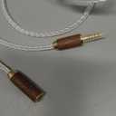 NewFantasia 4.4mm Male to 4.4mm Female Balanced Headphone Audio Adapter Cable Extension Cord 8 Cores 6N OCC Copper Single Crystal Silver Plated Wire Walnut Wood Shell 4.9ft