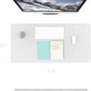 YSAGi Non-Slip Leather Desk Pad, Waterproof Laptop Computer Desk Keyboard Mat, Table Protector Blotter Mat, Large Mouse Pad for Office/Work/Home/Decor(White, 31.5" x 15.7")