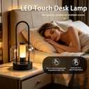 Cordless Black Table Lamp, Portable LED Desk Lamps, 1800mAh Battery Operated, 3 Color Stepless Dimming Up,for Bedroom Outdoor Camping KTV Bar Office Kitchen Night Light, Rechargeable