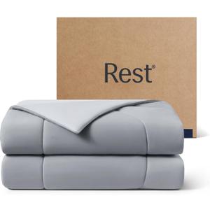 REST Evercool Cooling Comforter, Twin/Twin XL, Blanket for Hot Sleepers, All Season Bedding to Keep Cool for Night Sweats, Breathable Lightweight Blanket, 68"x90" Inches, Cool Gray