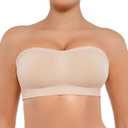 FeelinGirl Strapless Bra for Women Seamless Wireless Bralette - Strapless Support, Adjustable & Padded, Full Coverage, Comfort & Support Design,Skin Medium