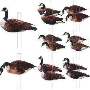 Goose Silhouette Decoys with Metal Stakes Goose Motion Decoys Set Outdoor Hunting Silhouette Stackable Realistic Vivid Easy to Carry for Field Pond
