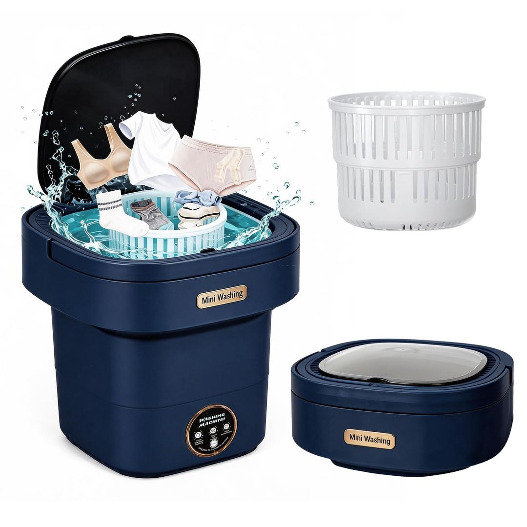Portable Mini Washing Machine 22L – Foldable Laundry Machine with 3 Cleaning Modes for Travel, Dorms, Camping & Baby Clothes