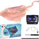 New Upgrade Remote Control Shark Stingray Toys, High Simulation Scale Robot Fish, 2.4G Intelligent Waterproof Toys, Swimming Pool Bathroom Great Gift RC Boat Toys for Kids Age 8+ (Pink)